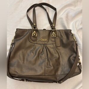 Coach real leather metallic Ashley bag